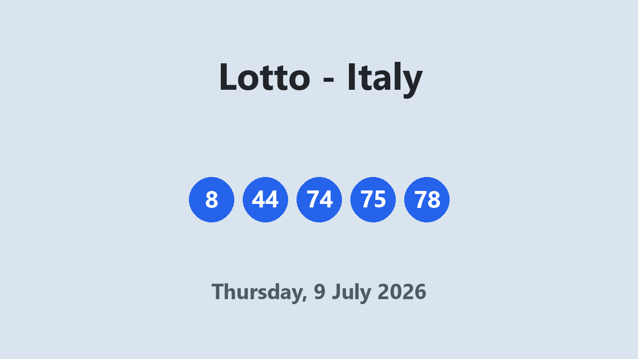 Lotto results 9 July 2026