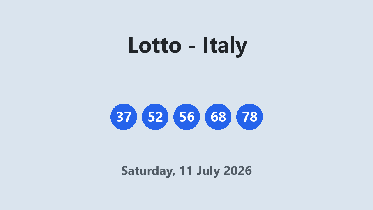 Lotto results 11 July 2026