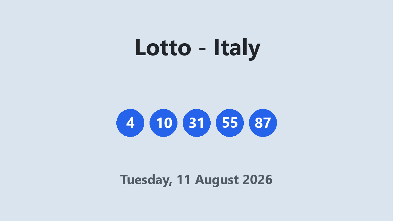 Lotto results 11 August 2026
