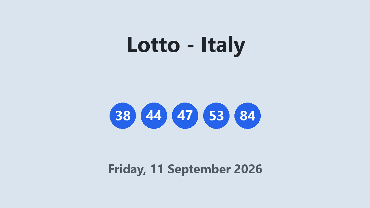 Lotto results 11 September 2026