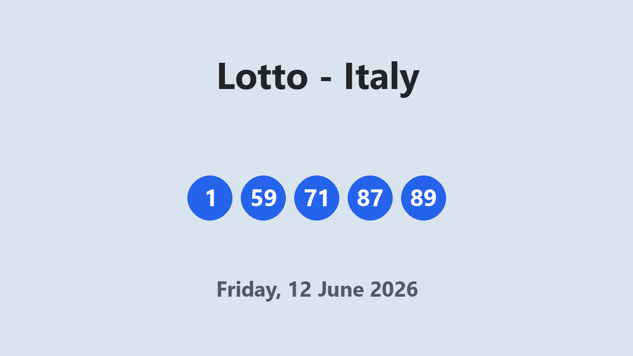 Lotto results 12 June 2026