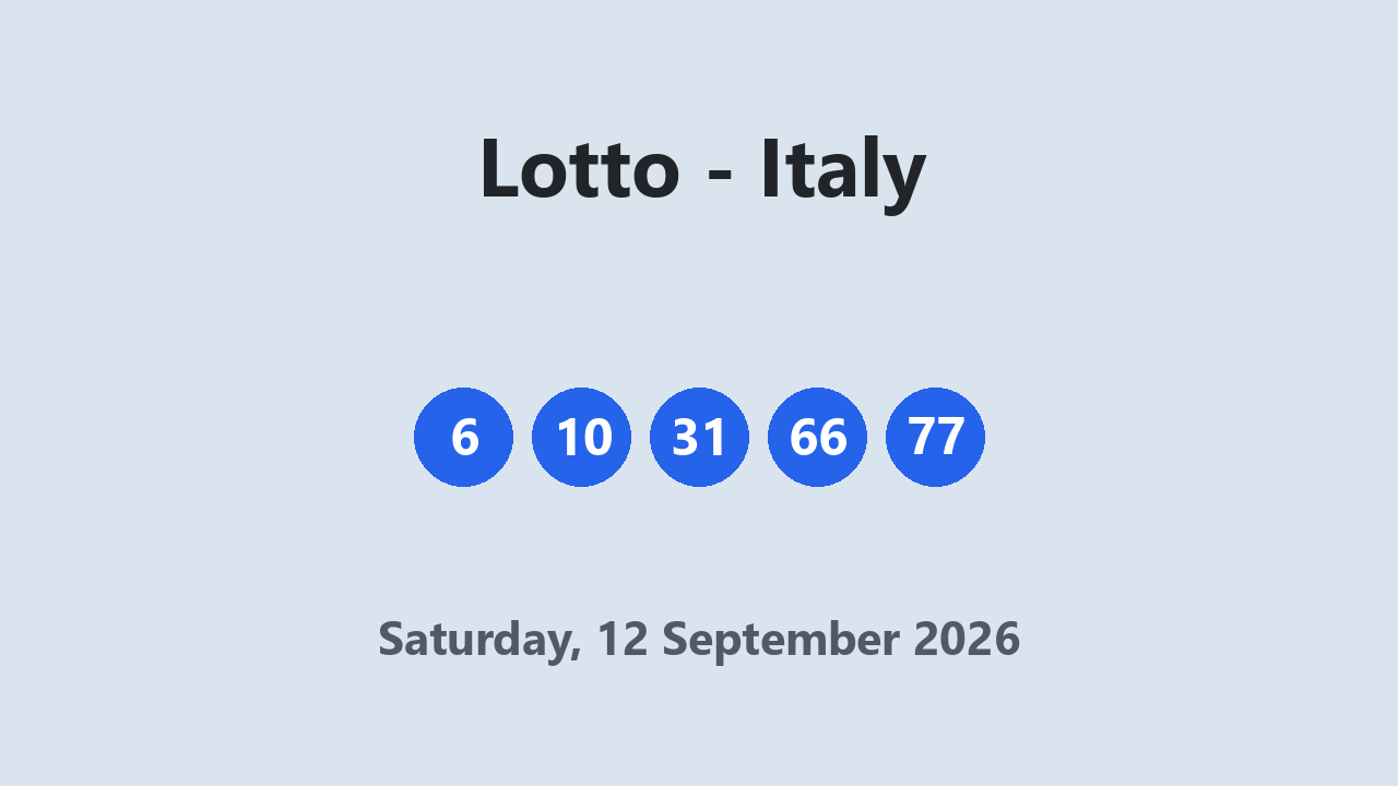 Lotto results 12 September 2026