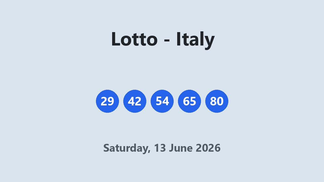 Lotto results 13 June 2026