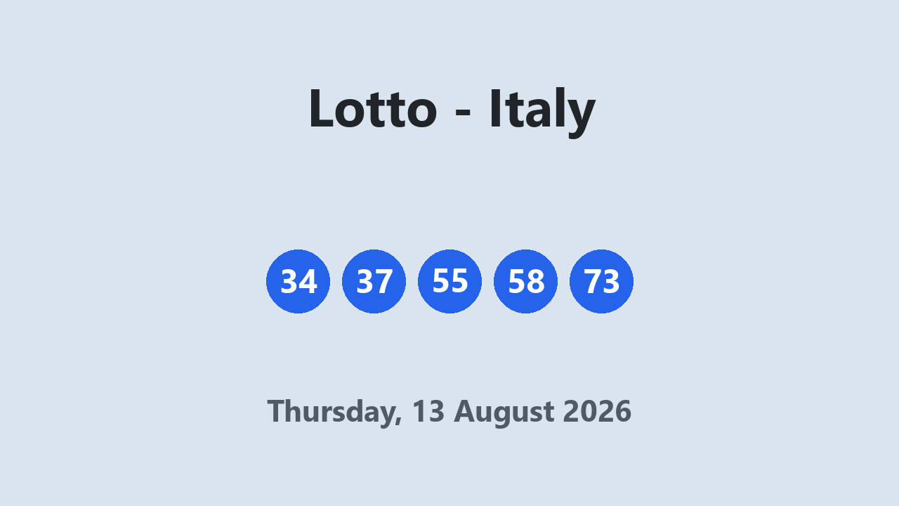 Lotto results 13 August 2026