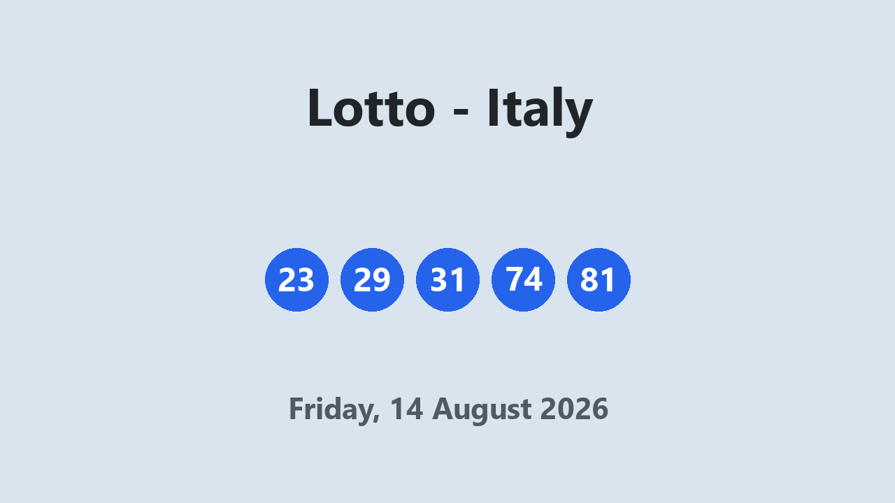 Lotto results 14 August 2026