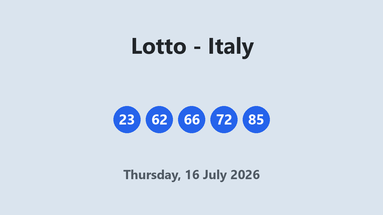Lotto results 16 July 2026