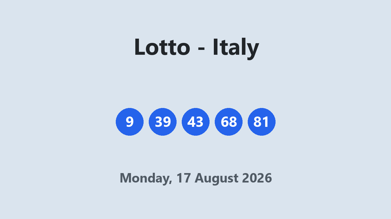 Lotto results 17 August 2026