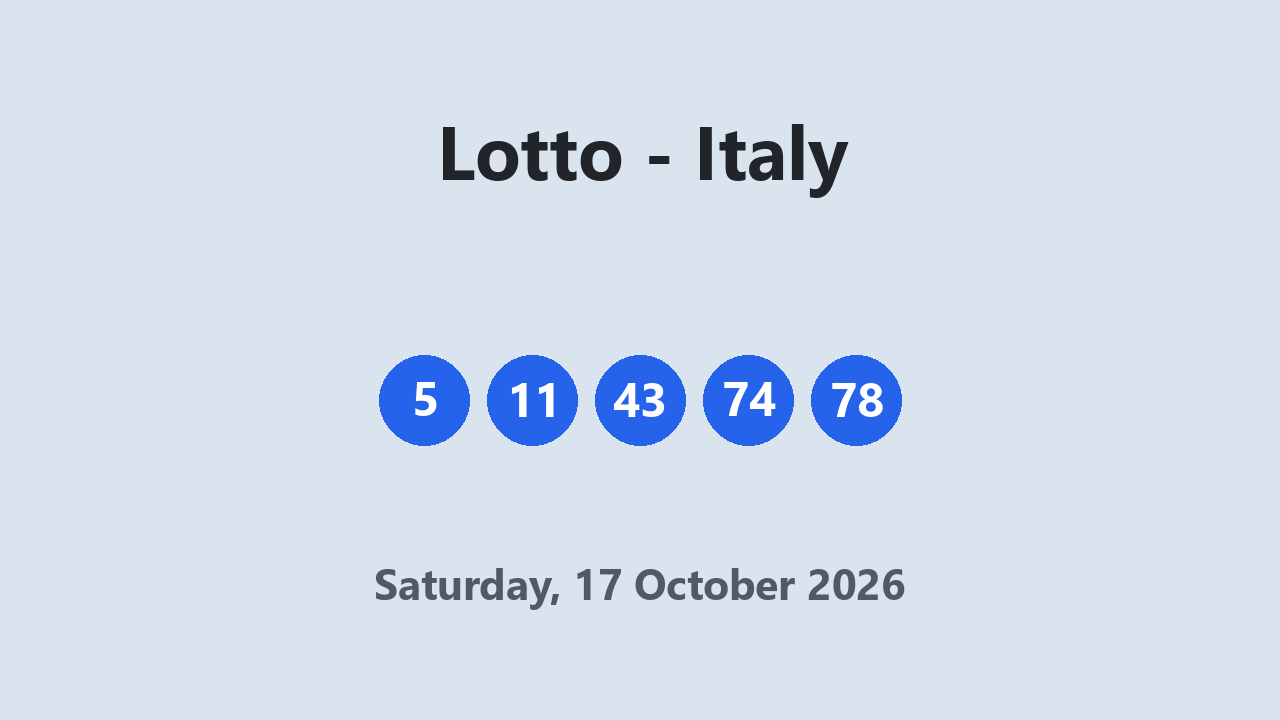 Lotto results 17 October 2026