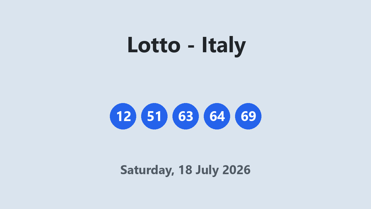 Lotto results 18 July 2026