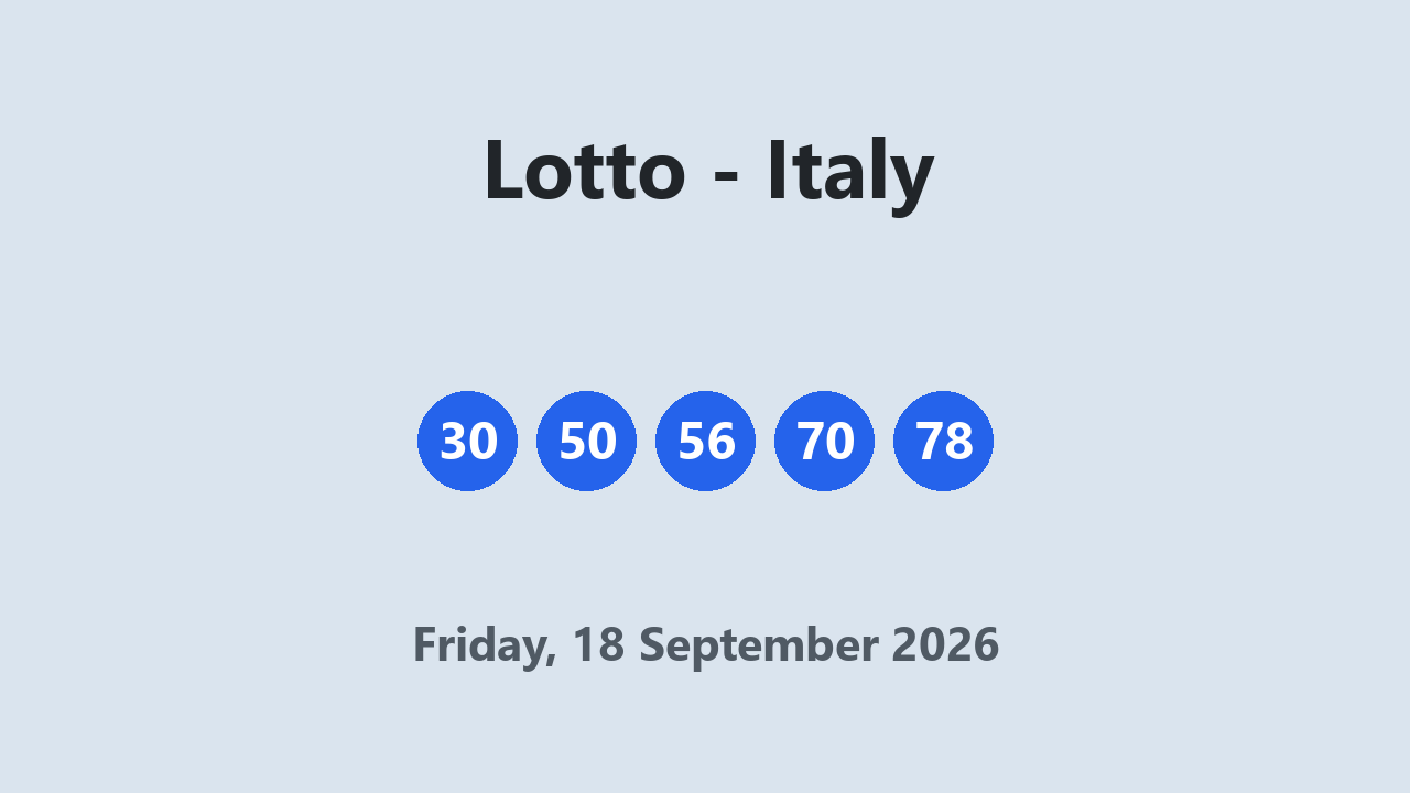 Lotto results 18 September 2026