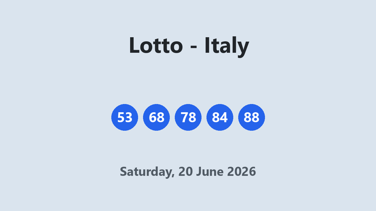 Lotto results 20 June 2026