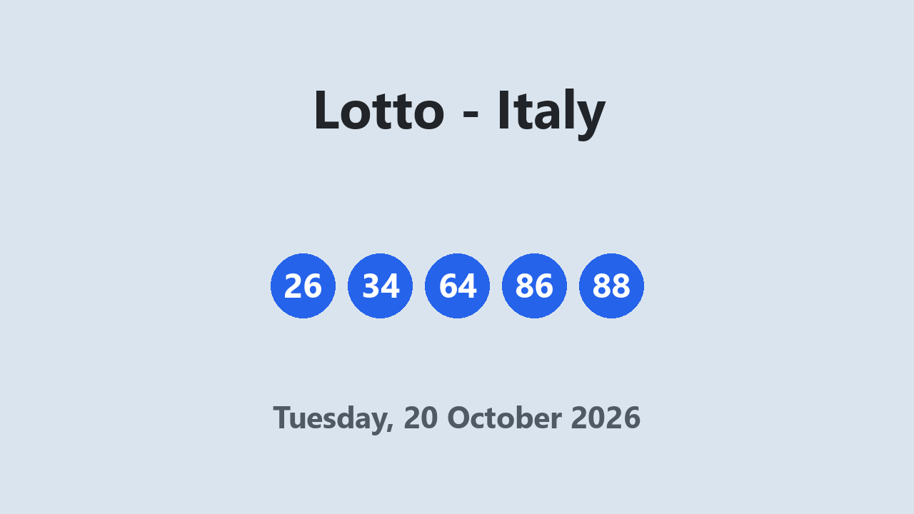 Lotto results 20 October 2026