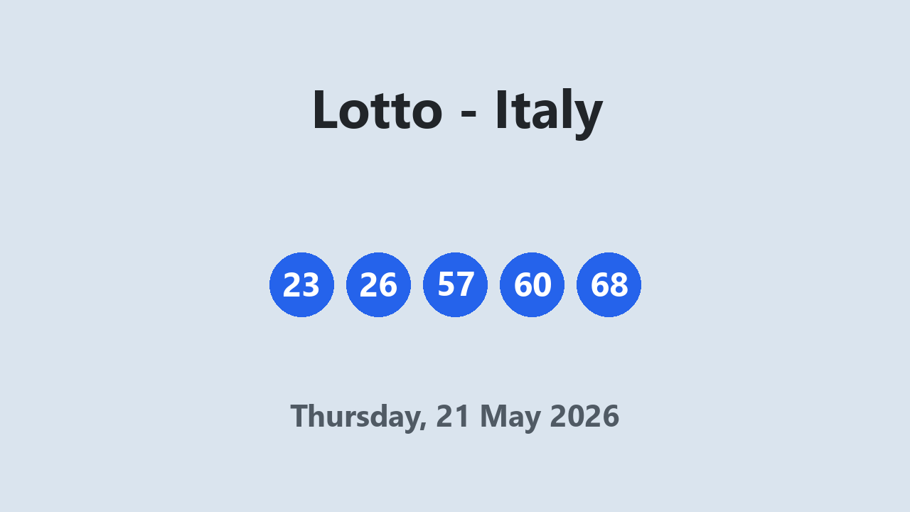 Lotto results 21 May 2026