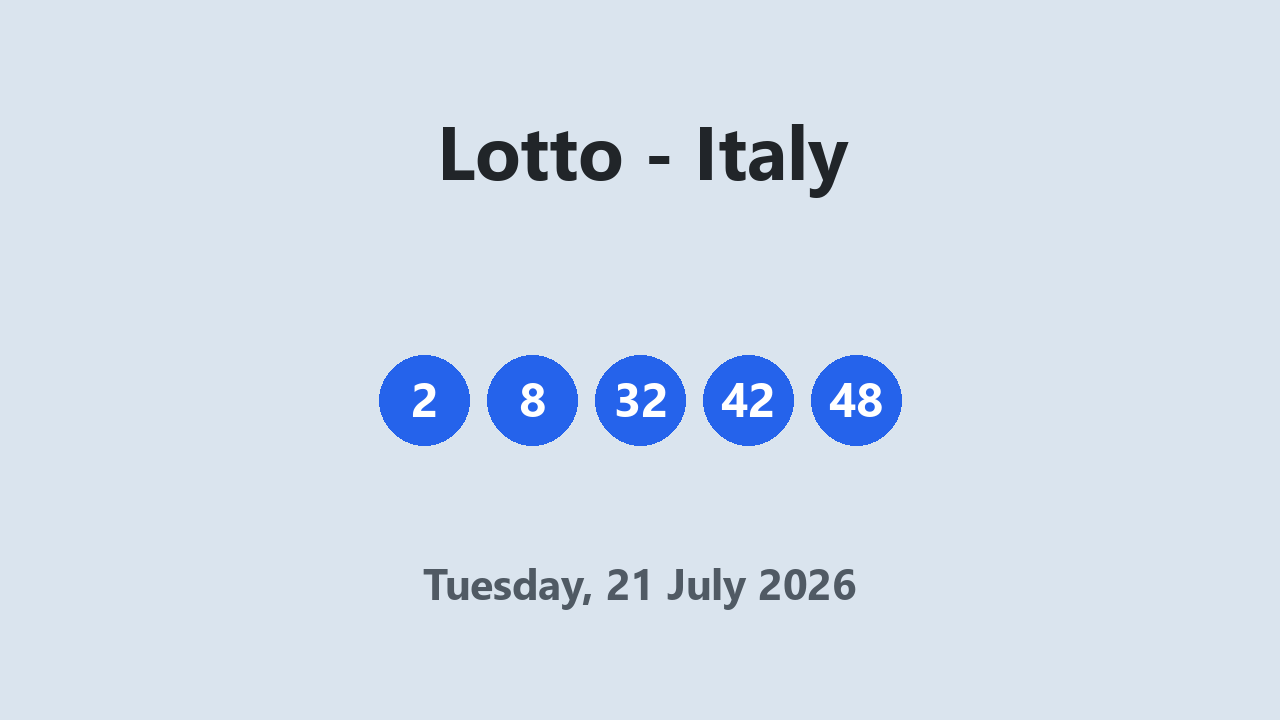 Lotto results 21 July 2026