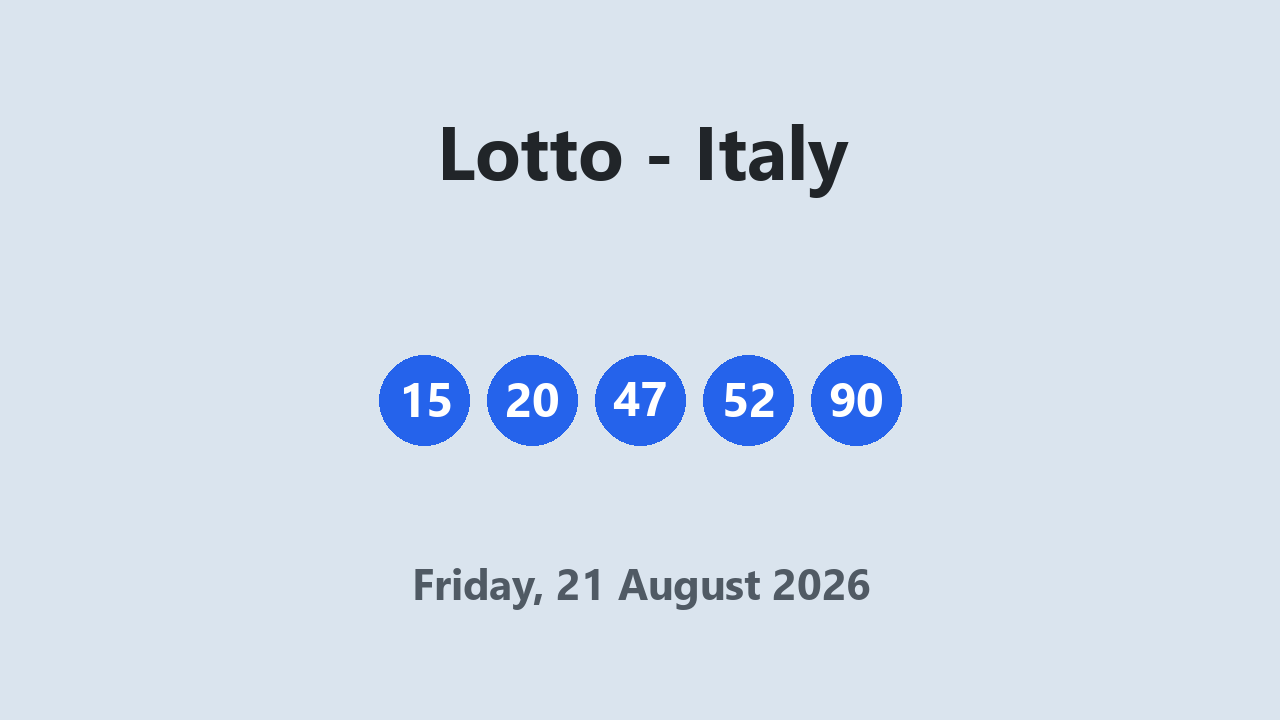 Lotto results 21 August 2026
