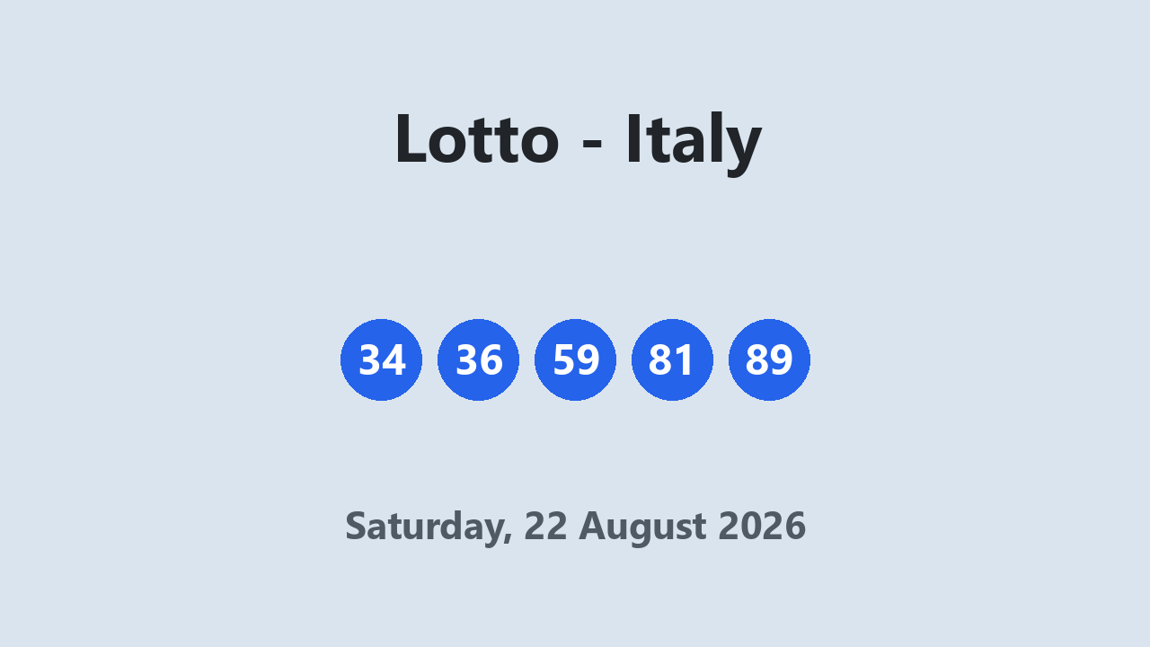 Lotto results 22 August 2026