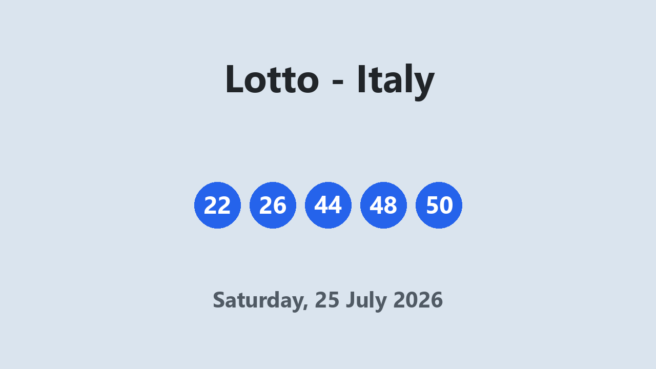 Lotto results 25 July 2026