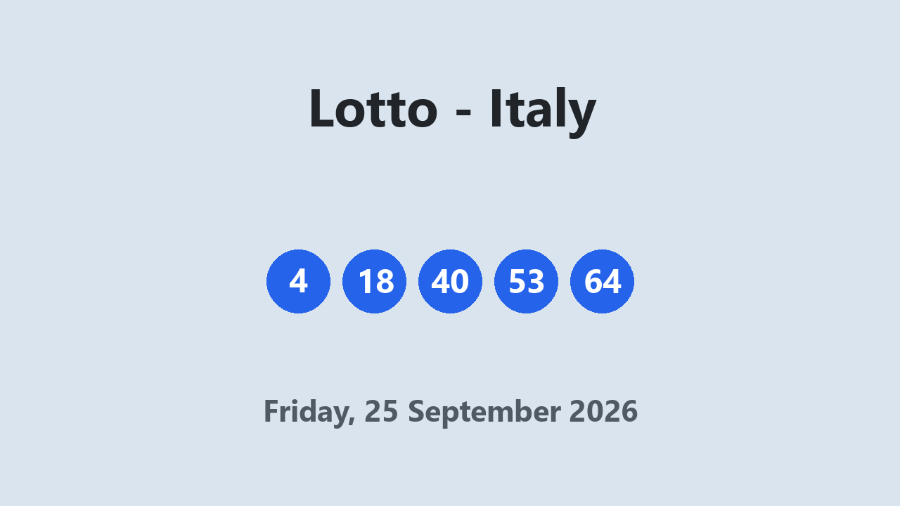 Lotto results 25 September 2026