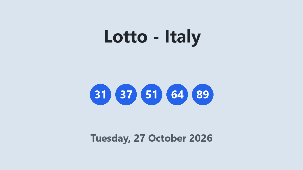 Lotto results 27 October 2026