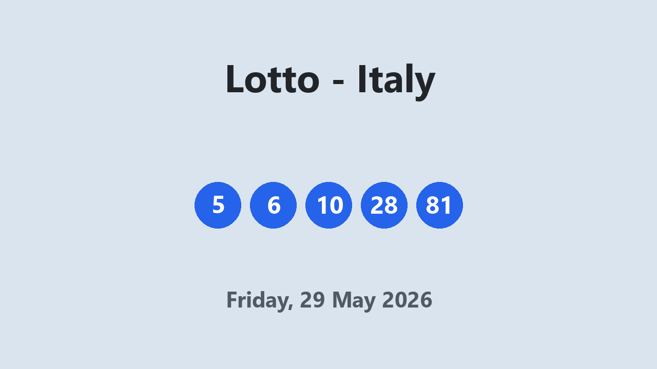 Lotto results 29 May 2026