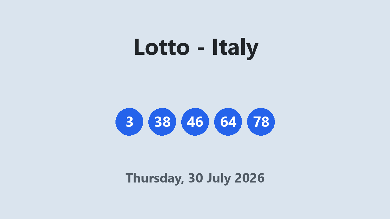 Lotto results 30 July 2026