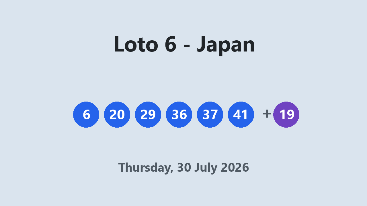Loto 6 results 30 July 2026