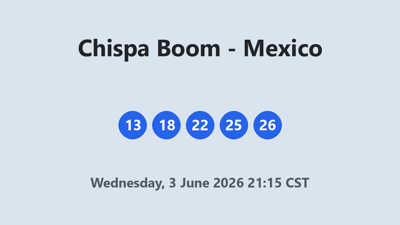 Chispa Boom results 3 June 2026 21:15 CST