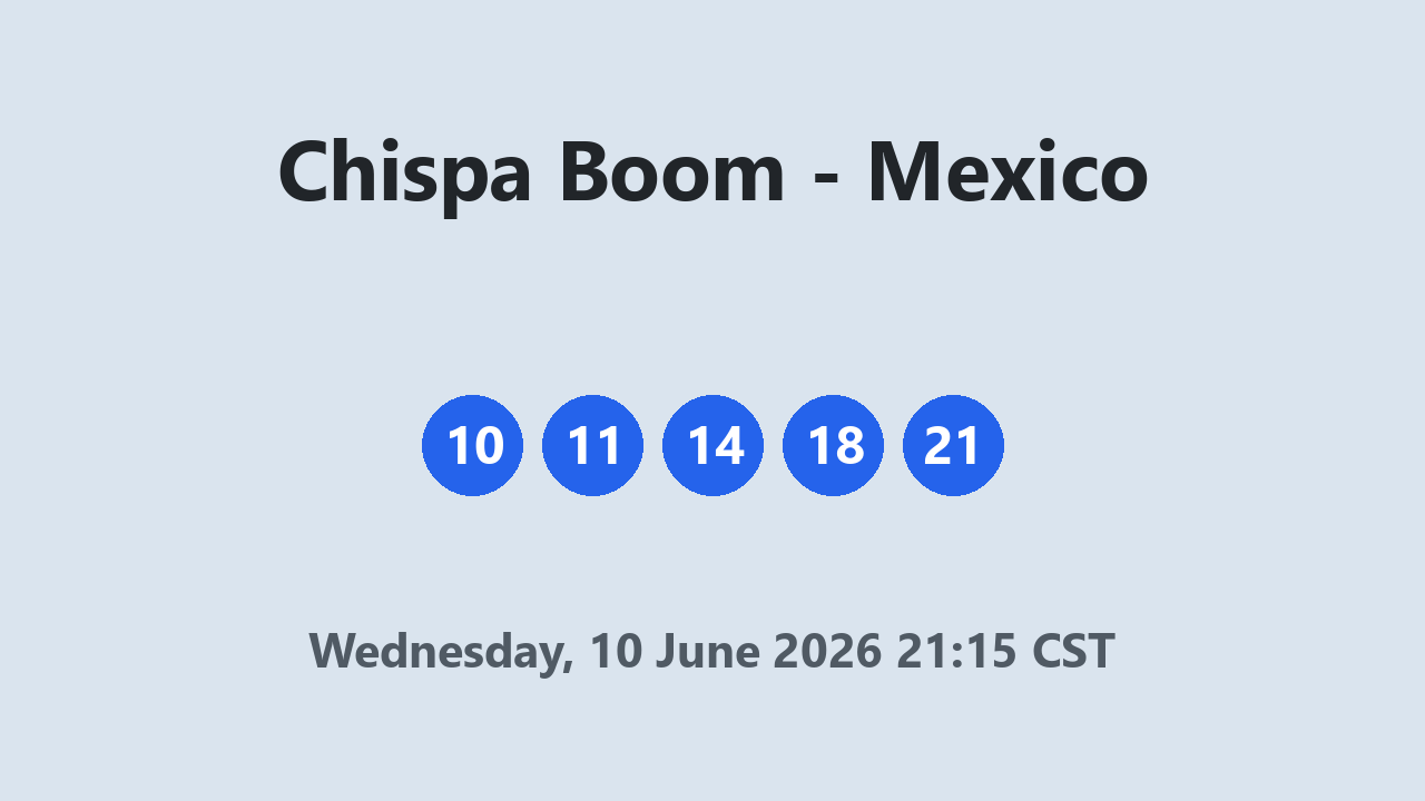 Chispa Boom results 10 June 2026 21:15 CST