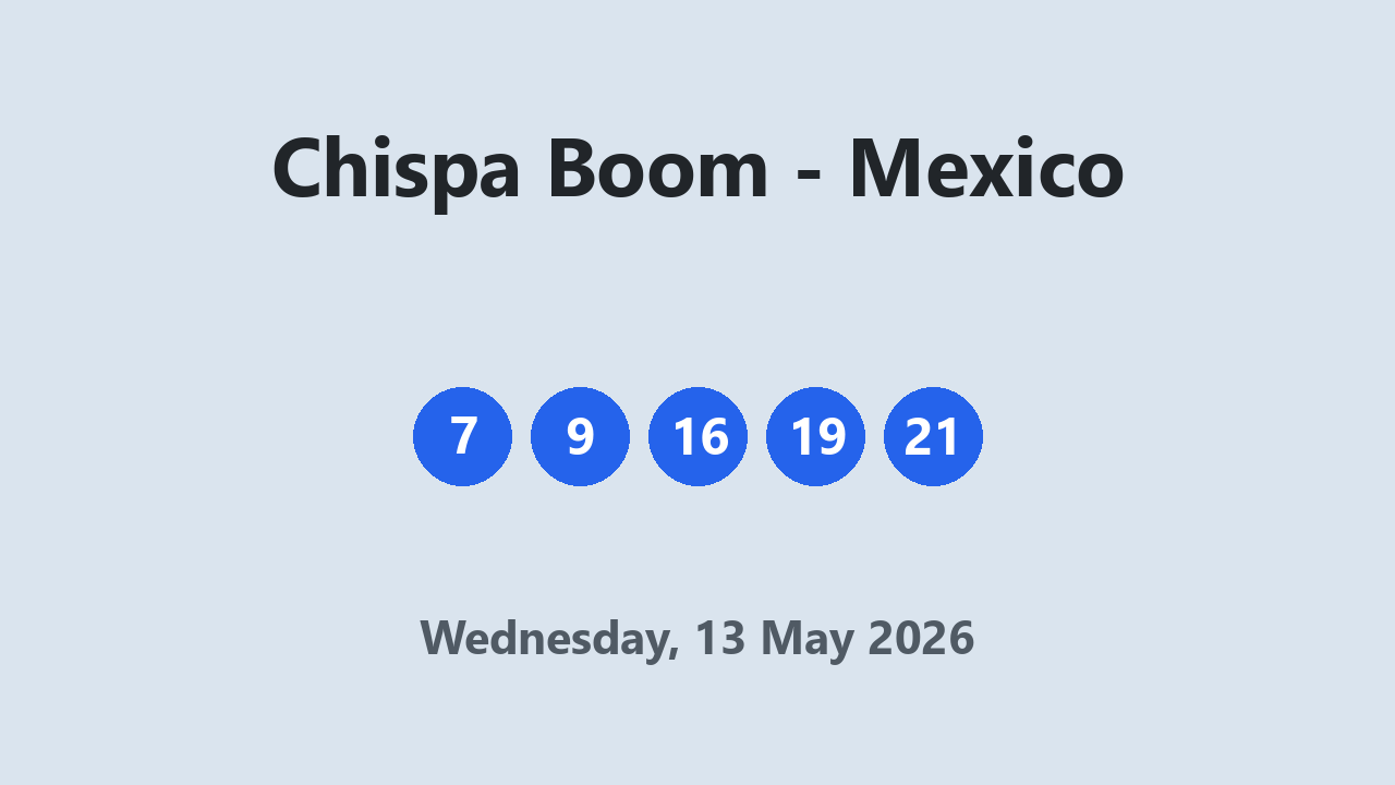 Chispa Boom results 13 May 2026