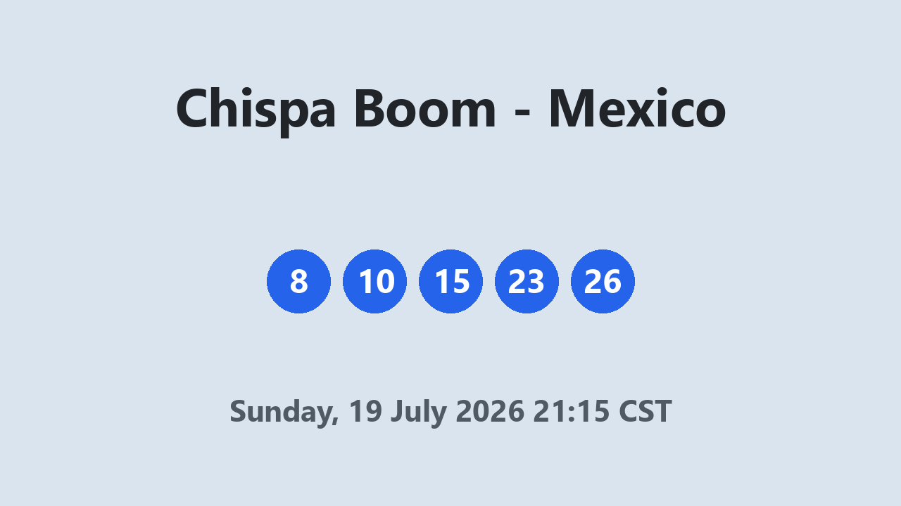 Chispa Boom results 19 July 2026 21:15 CST