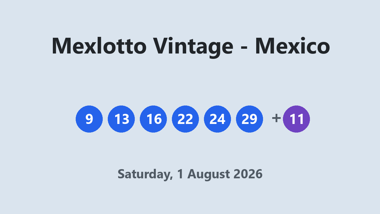 Mexlotto Vintage results 1 August 2026