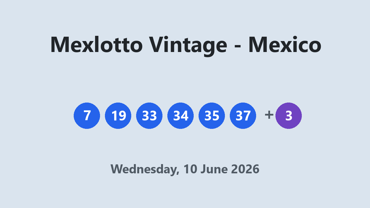 Mexlotto Vintage results 10 June 2026