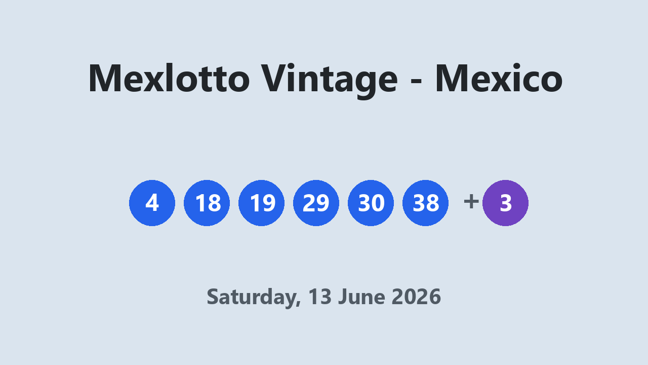 Mexlotto Vintage results 13 June 2026