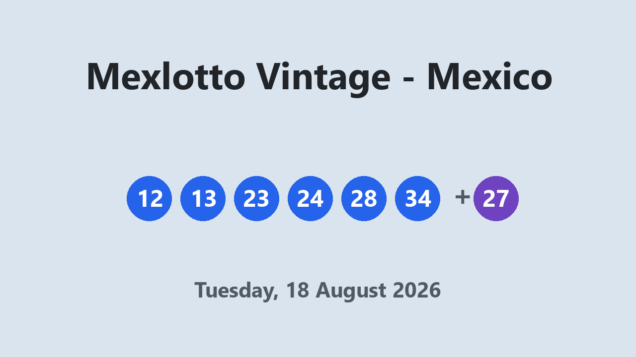 Mexlotto Vintage results 18 August 2026