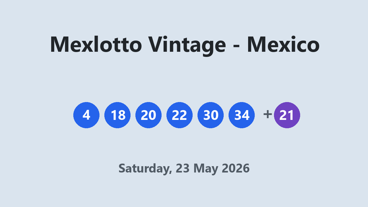 Mexlotto Vintage results 23 May 2026