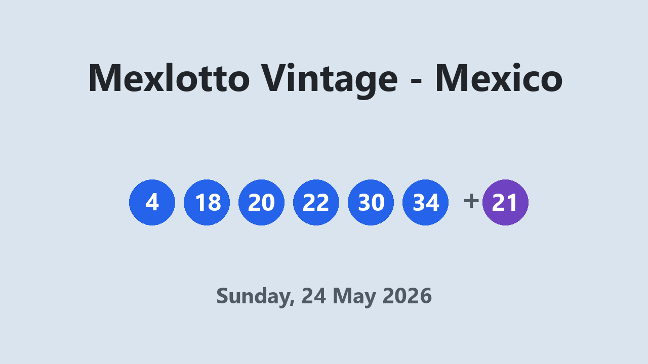 Mexlotto Vintage results 24 May 2026