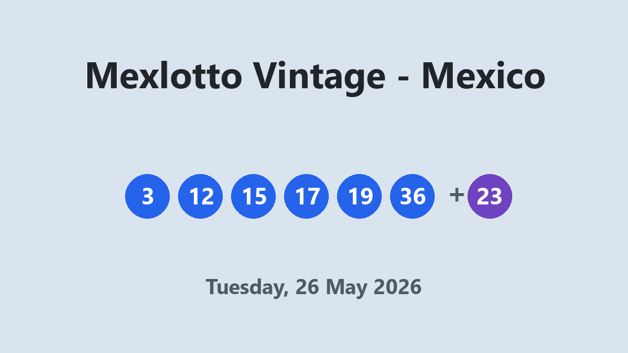 Mexlotto Vintage results 26 May 2026