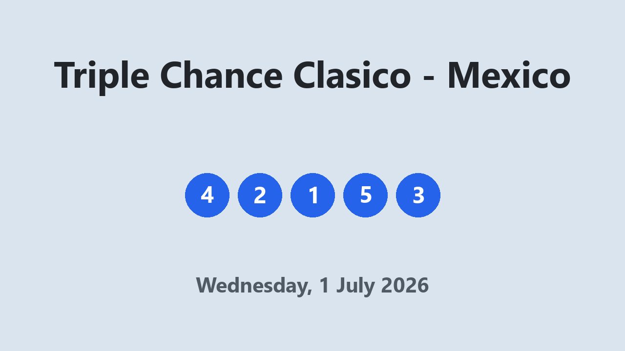 Triple Chance Clasico results 1 July 2026