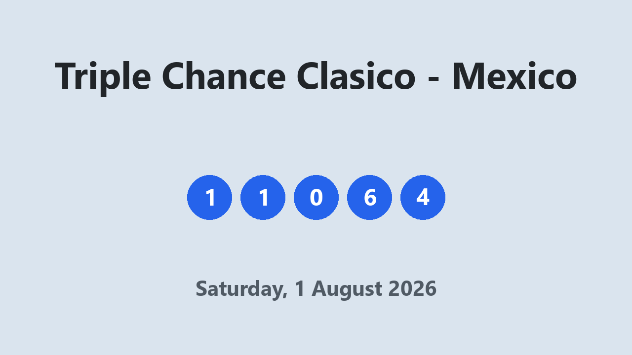 Triple Chance Clasico results 1 August 2026