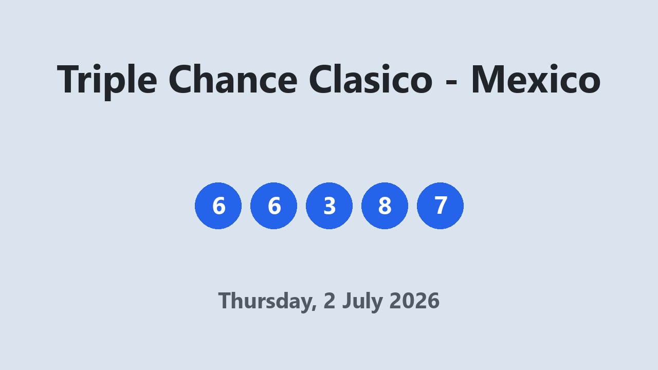 Triple Chance Clasico results 2 July 2026