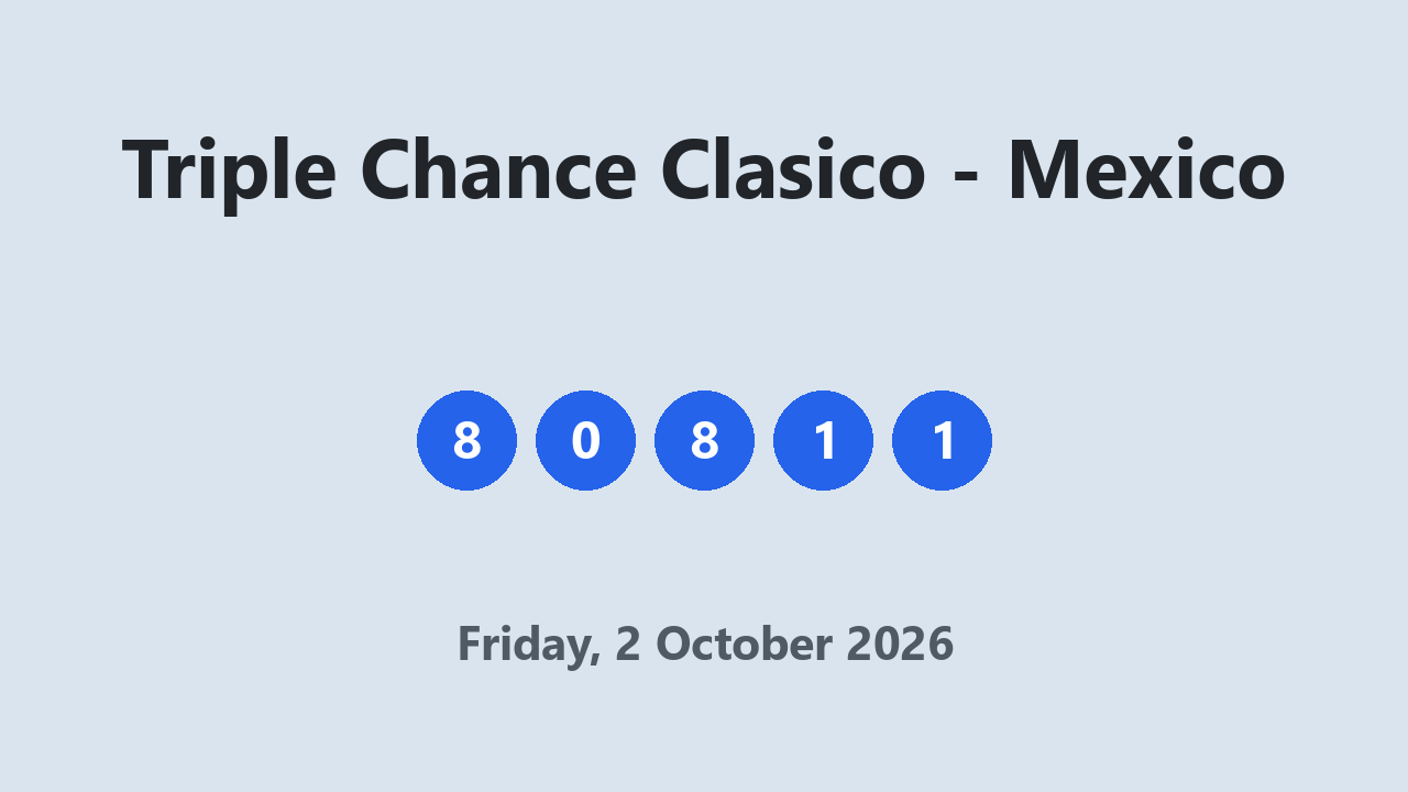 Triple Chance Clasico results 2 October 2026