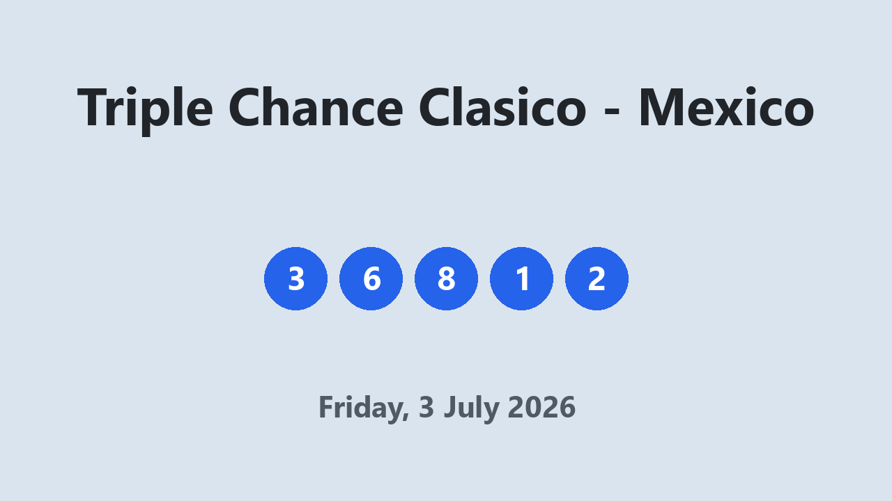 Triple Chance Clasico results 3 July 2026