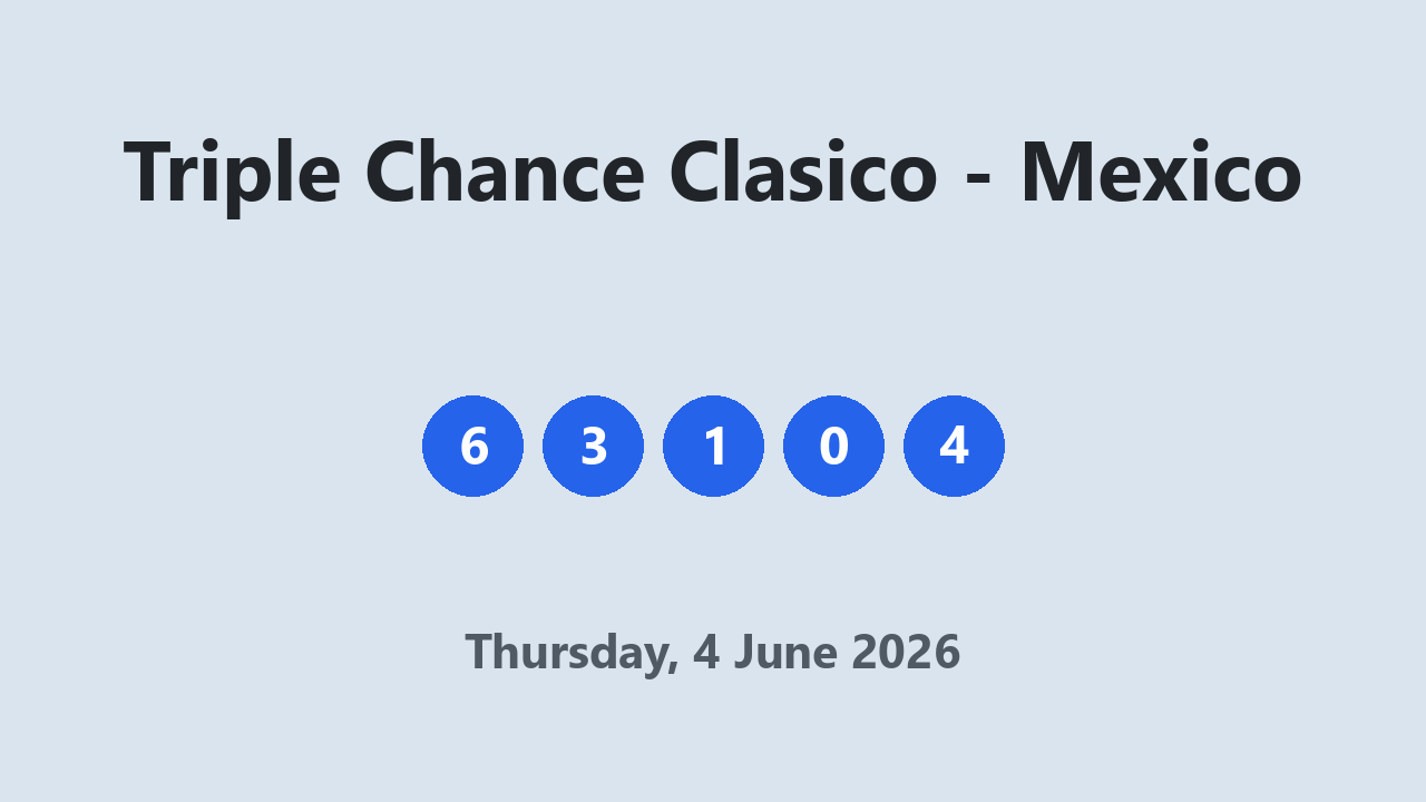 Triple Chance Clasico results 4 June 2026