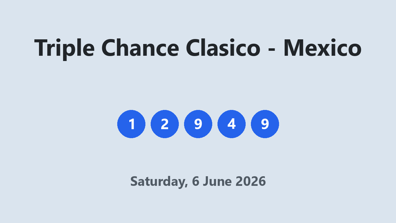 Triple Chance Clasico results 6 June 2026