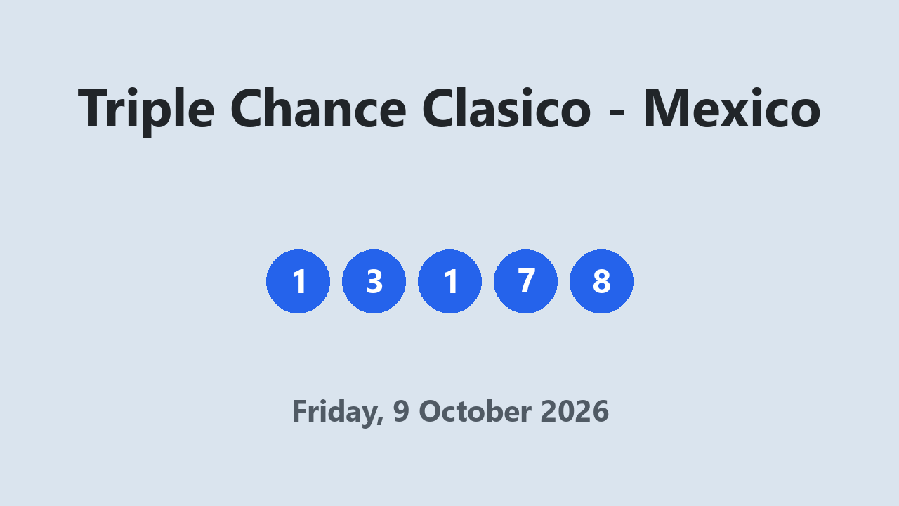 Triple Chance Clasico results 9 October 2026