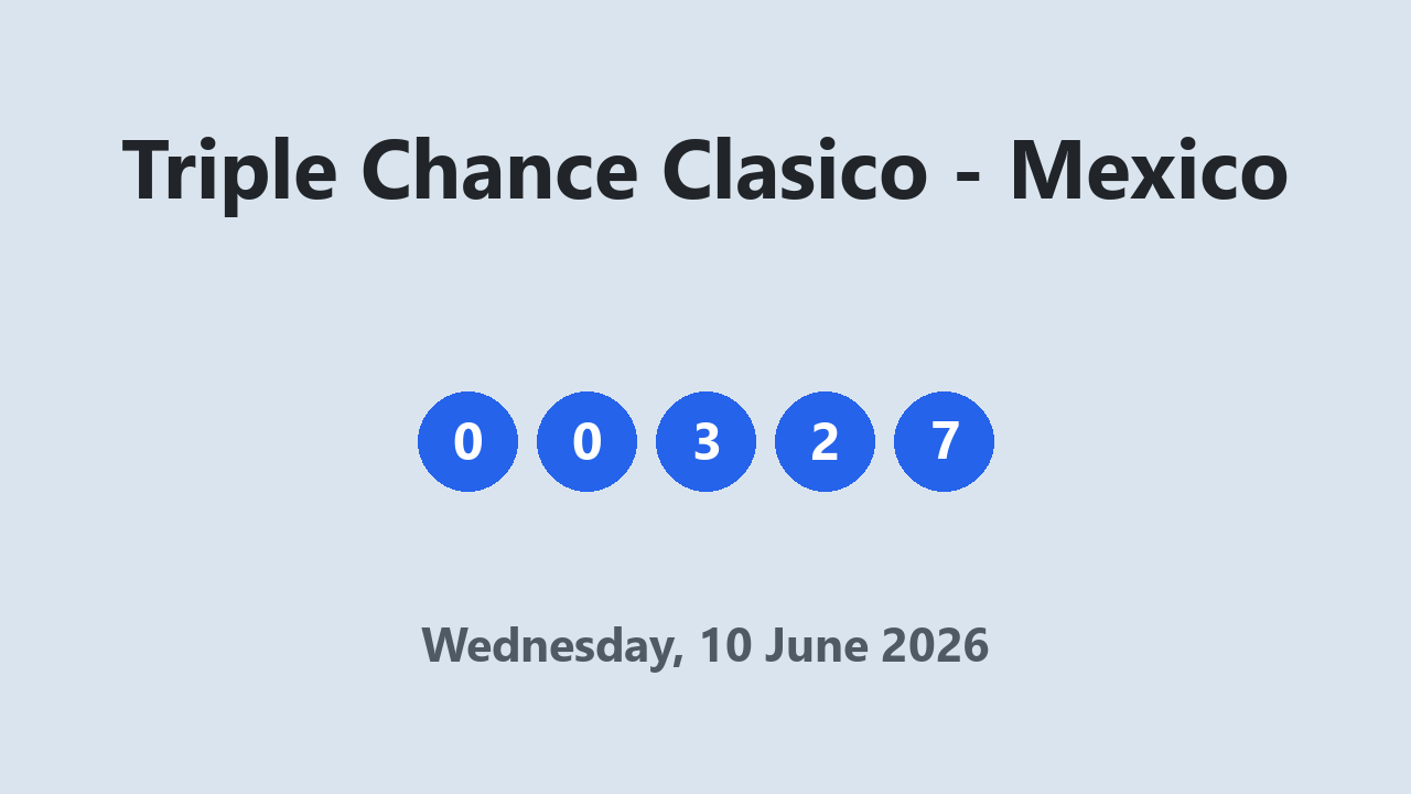 Triple Chance Clasico results 10 June 2026