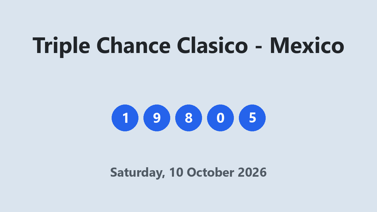 Triple Chance Clasico results 10 October 2026
