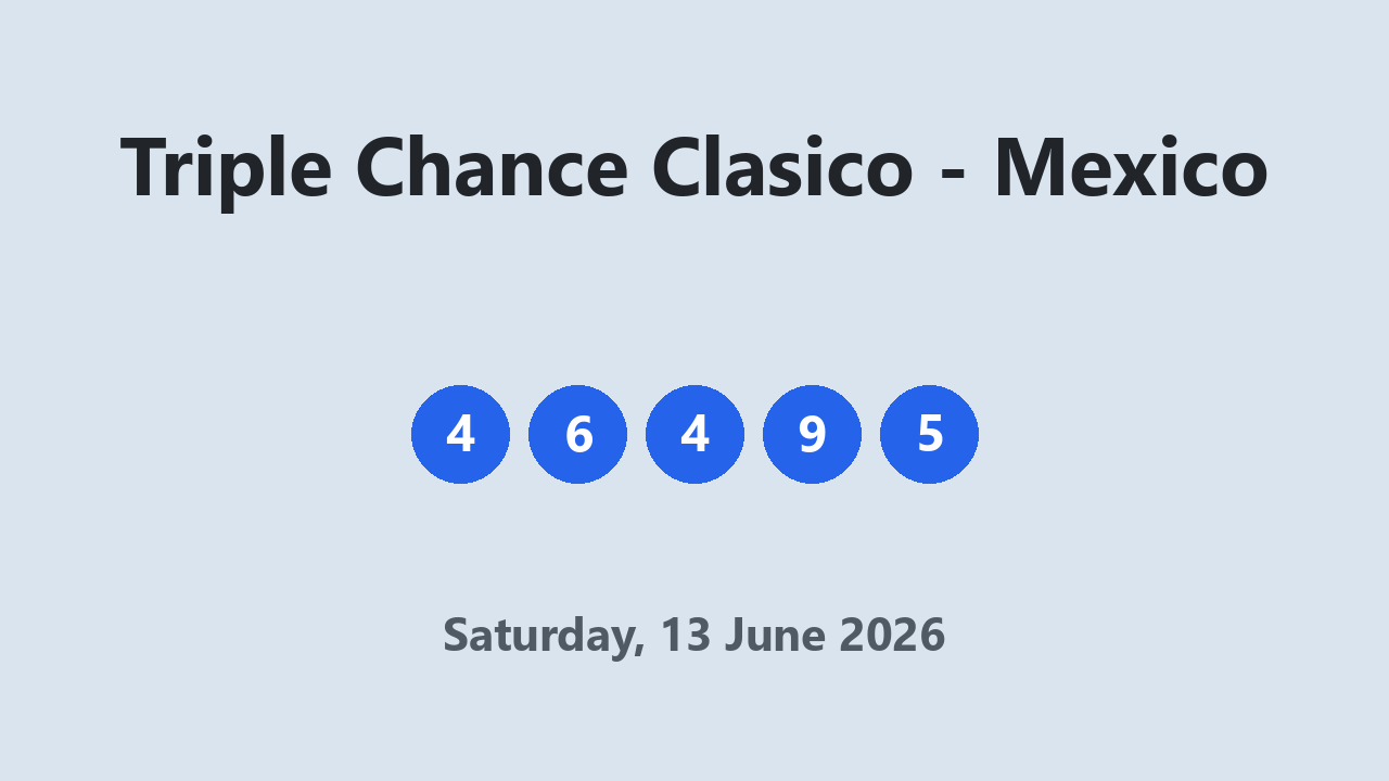 Triple Chance Clasico results 13 June 2026