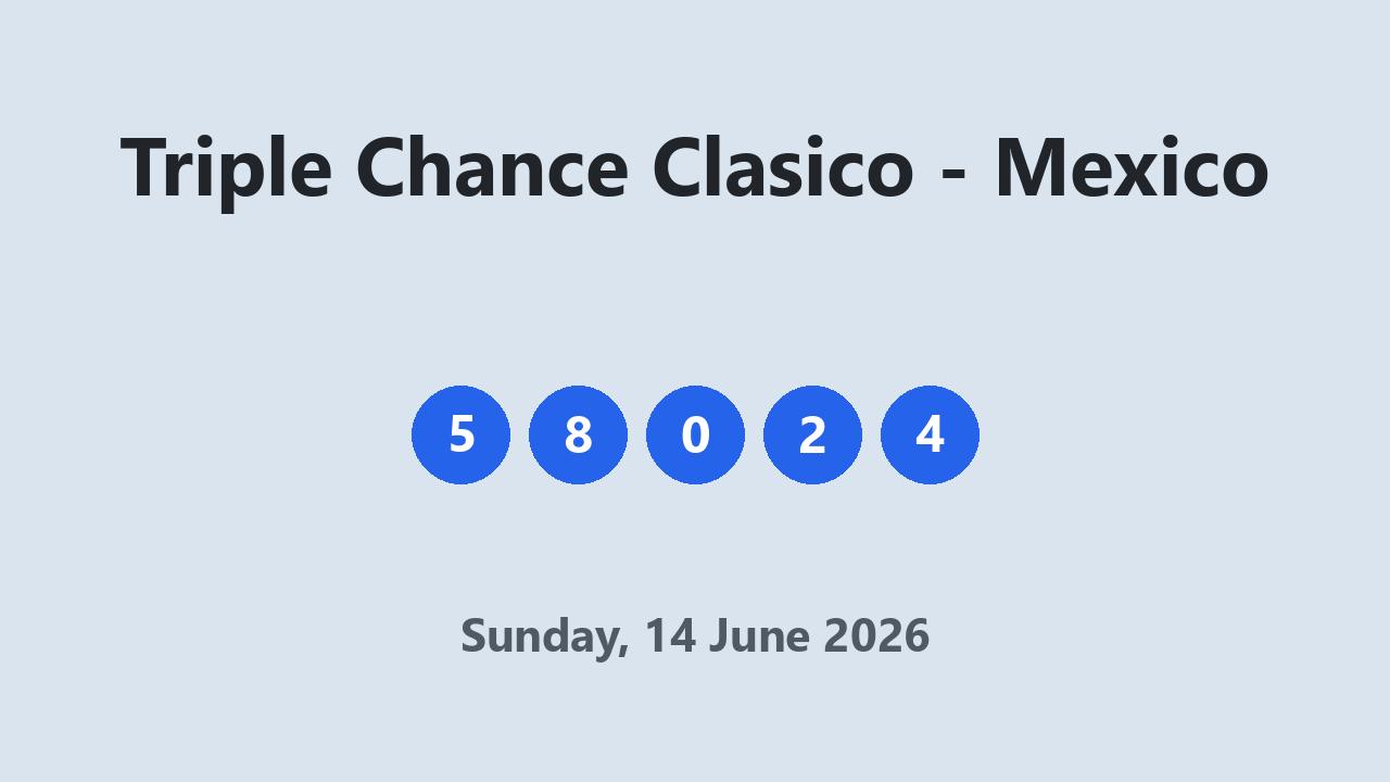Triple Chance Clasico results 14 June 2026