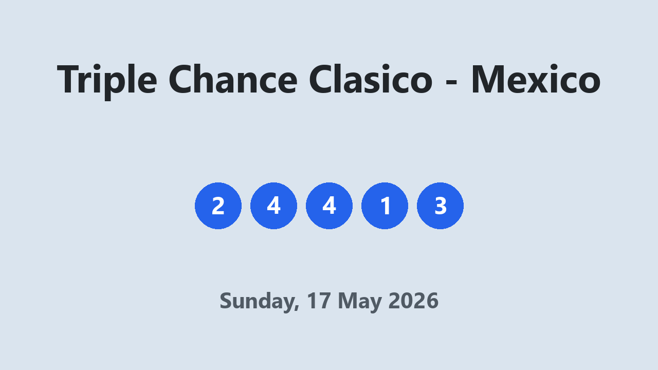 Triple Chance Clasico results 17 May 2026